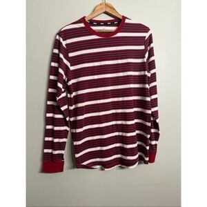 Nike Red Crush Obsidian Striped Dri-Fit Long Sleeve Crew Neck T-Shirt Size Small